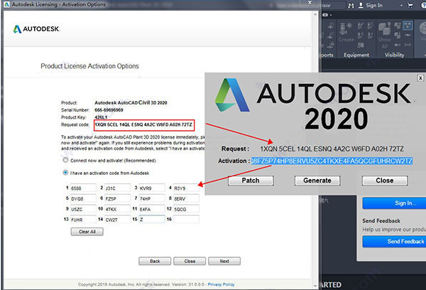 Civil 3D 2020序列号和密钥破解补丁-Civil 3D2020注册机